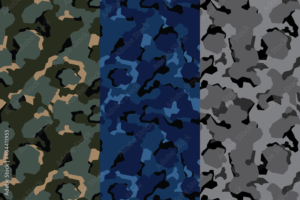 Seamless camouflage abstract pattern, Military Camouflage pattern design  element for Army background, printing clothes, fabrics, sport t-shirts  jersey, web banners, posters, cards and wallpapers Stock Vector