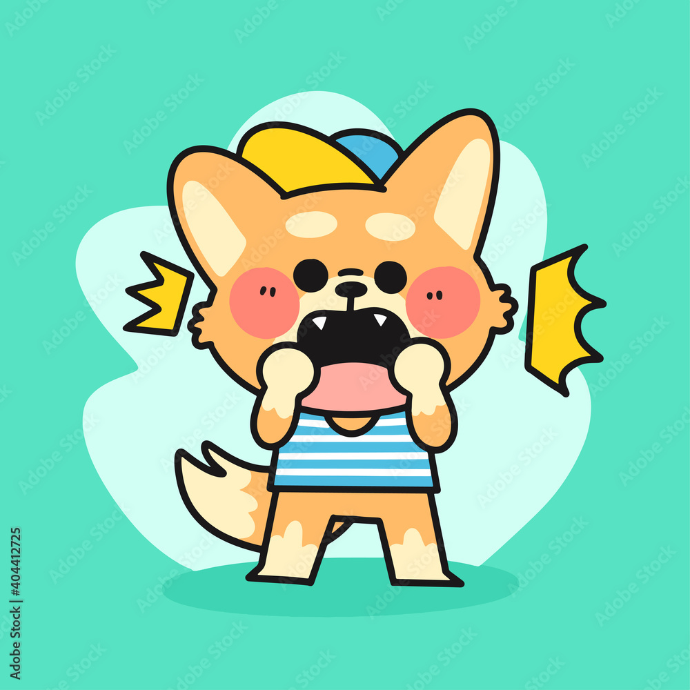 shocked little corgi character doodle illustration shocked little corgi character doodle illustration