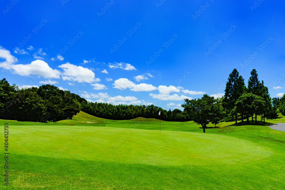 ゴルフ　ゴルフコース　自然　風景