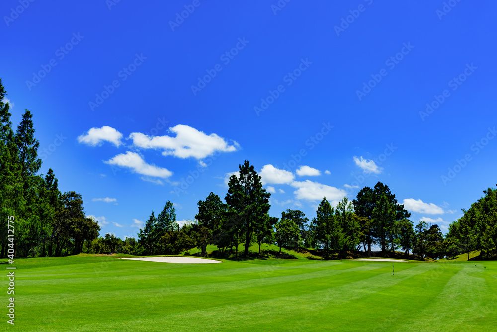 ゴルフ　ゴルフコース　自然　風景