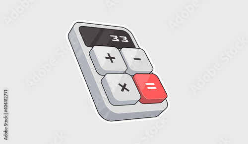 Calculator icon. Digital keypad math isolated device vector illustration.