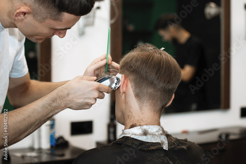 Man as customer barbershop.