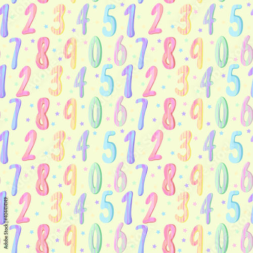 Multi-color math background for kids. Mathematical background. Colorful pattern school for the children.
