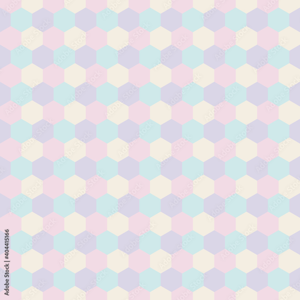A set of seamless hexagon patterns. Colorful vector illustration.