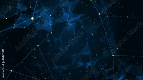 Motion graphic of Blue polygonal abstract background Camera zoom seamless loop video