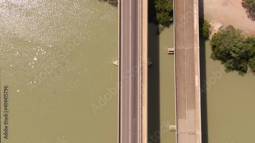 Aerial of Bridge in Murray Darling basin river system. South Australia. Outback photo