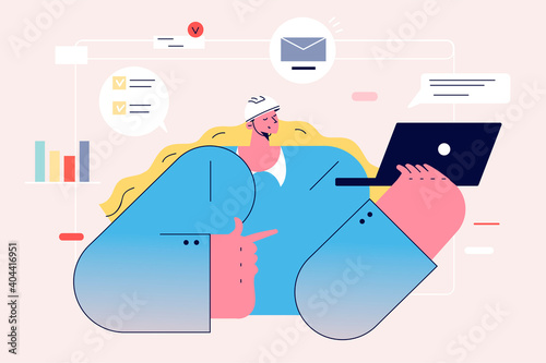 Women architects and online working concept