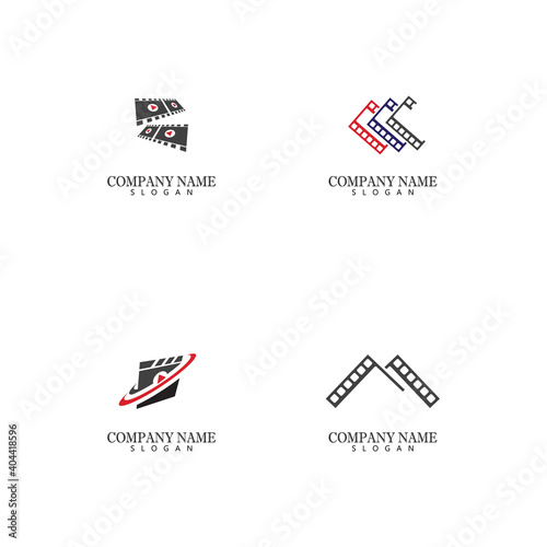 Set of Film strip logo vector design