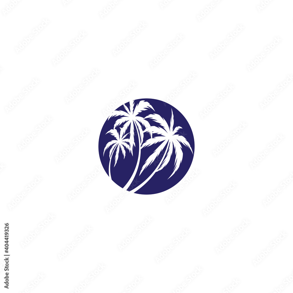 Palm tree summer logo template Palm tree summer logo template