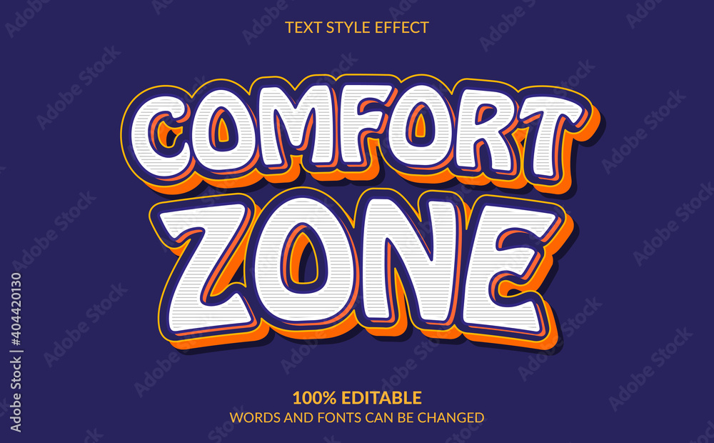 Editable Text Effect, Comfort Zone Text Style