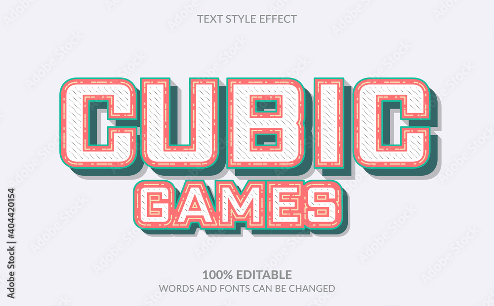 Fototapeta Editable Text Effect, Cubic Games Text Style