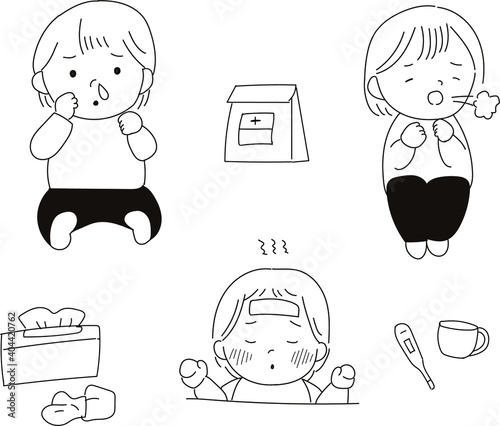 風邪を引いた赤ちゃん