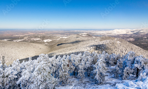 Snowy landscape of the Sierra de Guadarrama