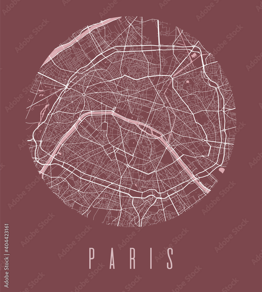Obraz na plátně Paris map poster