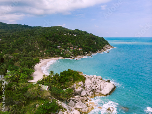 Beach in Thailand top view. Thailand koh phangan, Haad Than Sadet Beach