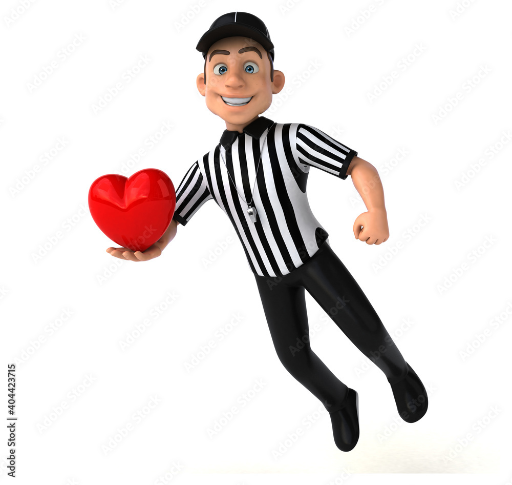 Fun 3D Illustration of an american Referee Fun 3D Illustration of an american Referee