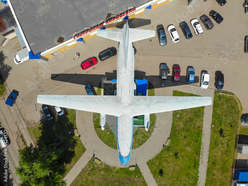 Aerial view of the plane in Fileyka microdistrict (Kirov, Russia) photo