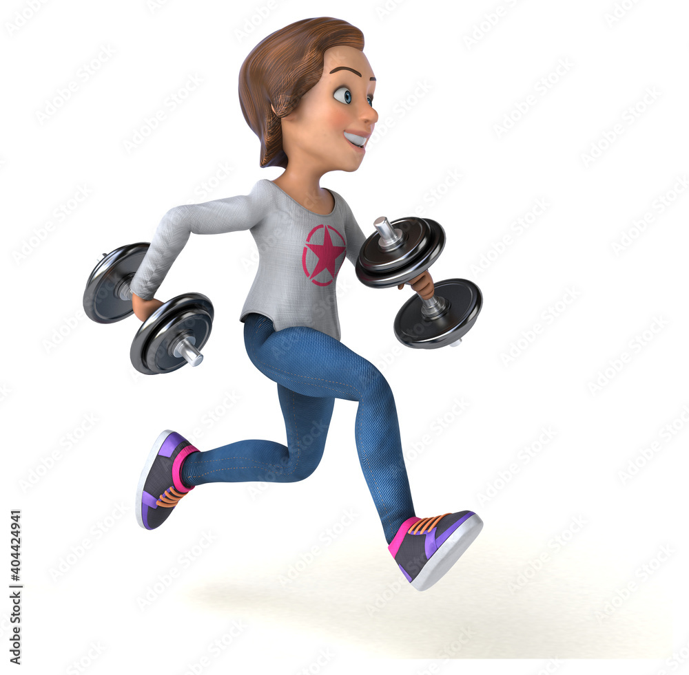 Fun 3D Illustration of a cartoon teenage girl Fun 3D Illustration of a cartoon teenage girl