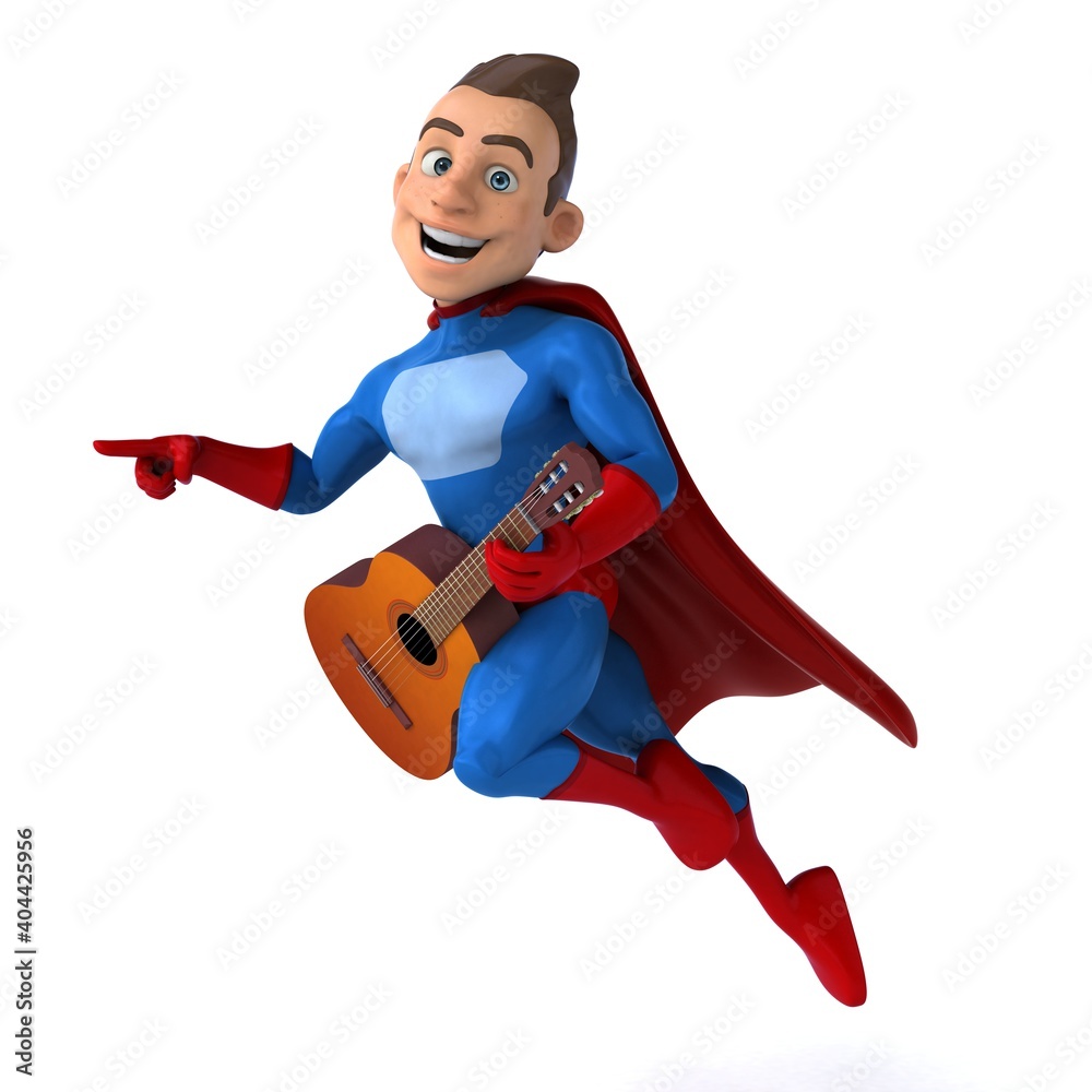 Fun 3D illustration of a fun superhero Fun 3D illustration of a fun superhero