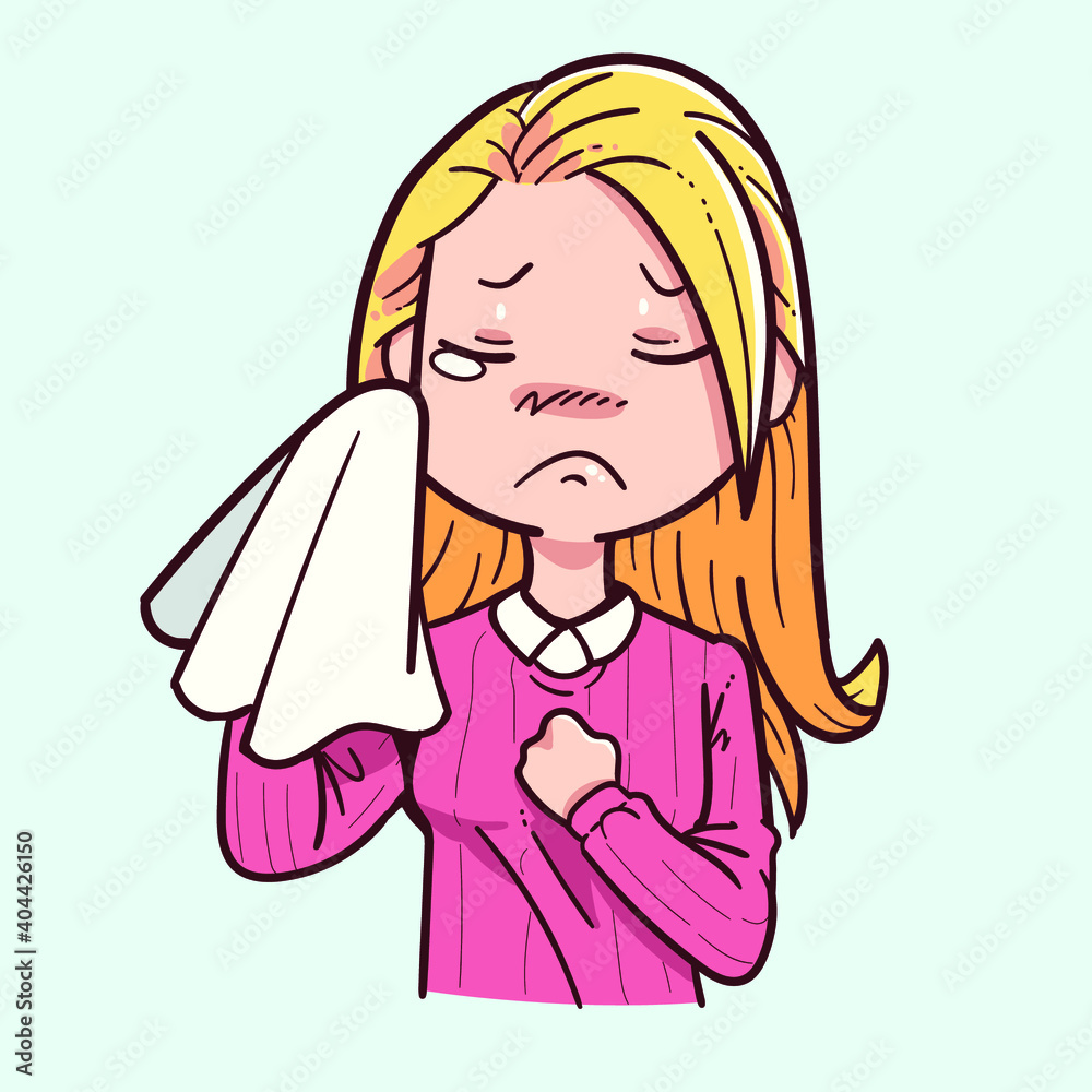 Illustration of a crying girl Illustration of a crying girl