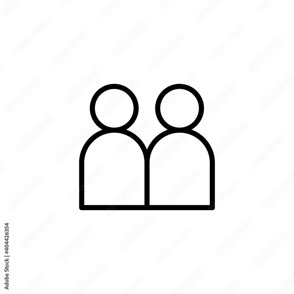 People icon symbol with outline style. Vector illustration People icon symbol with outline style. Vector illustration