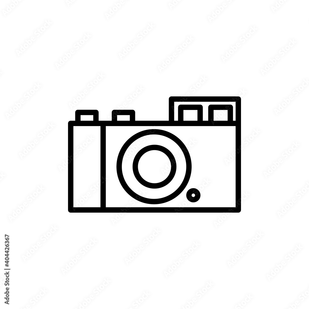Camera icon symbol with outline style. Vector illustration
