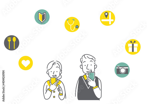 初めてのスマホを楽しんでいるシニア夫婦のシンプルな線画イメージイラスト素材 Stock Illustration Adobe Stock 初めてのスマホを楽しんでいるシニア夫婦のシンプルな線画イメージイラスト素材 Stock Illustration Adobe Stock