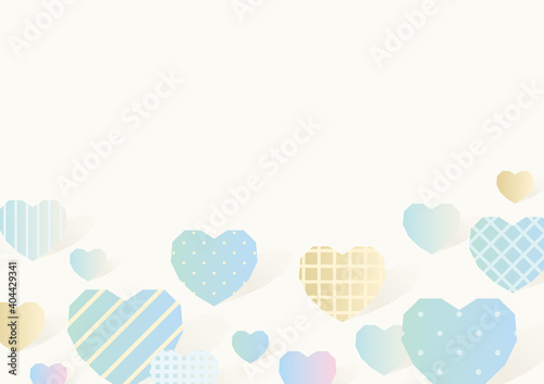 ハート かわいい シンプル ガーリー 模様 背景 イラスト 素材 水色 ゴールド ホワイトデー 父の日