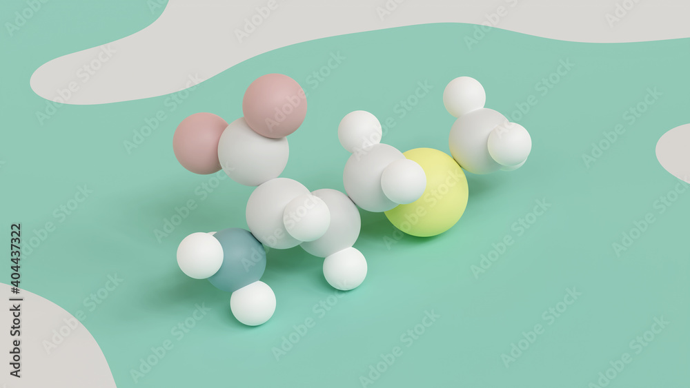 Αυτοκόλλητο Methionine (L-methionine, Met, M) amino acid molecule