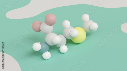 Obraz na płótnie Methionine (L-methionine, Met, M) amino acid molecule