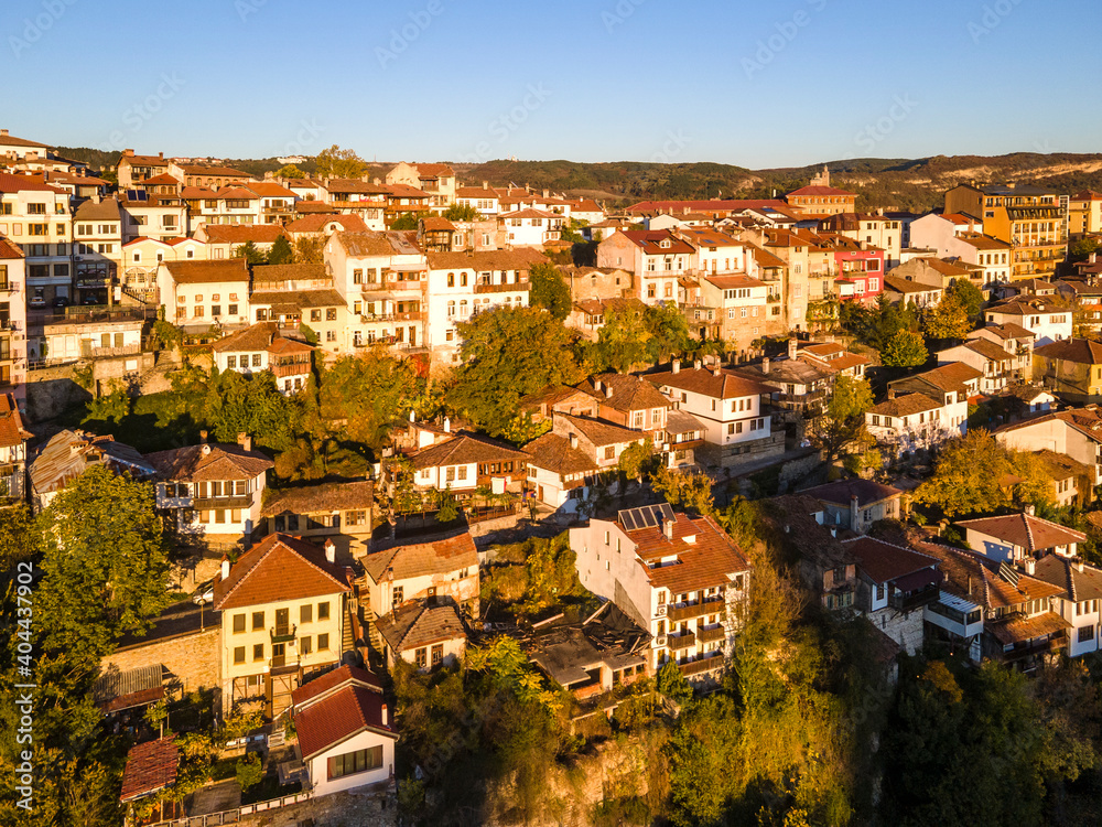 Sunset view of city of Veliko Tarnovo, Bulgaria