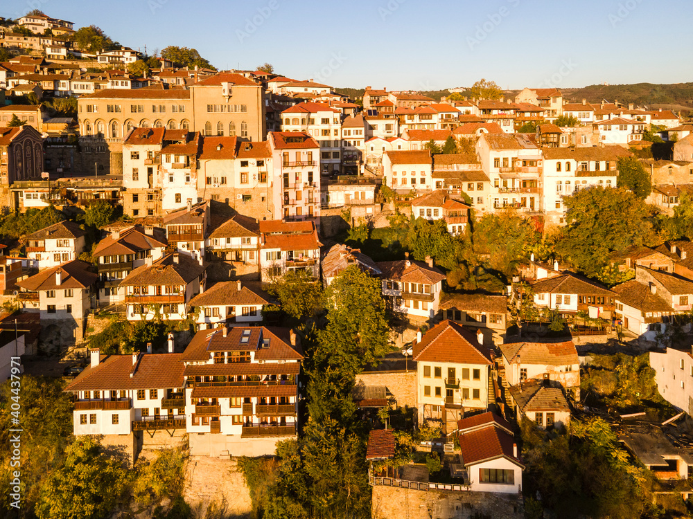Sunset view of city of Veliko Tarnovo, Bulgaria