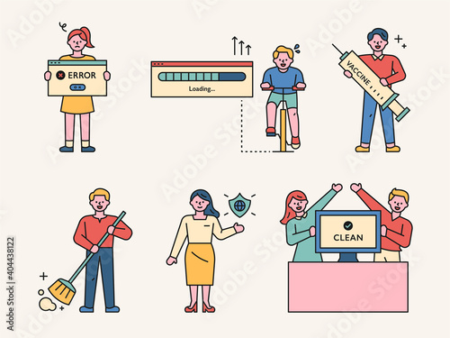 Computer environment management. Characters that guide the tasks necessary for a clean computer environment.