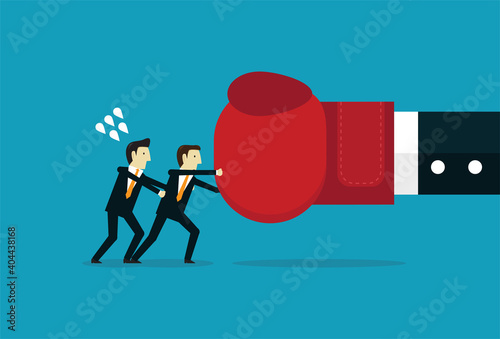 Businessman challenge angry boss