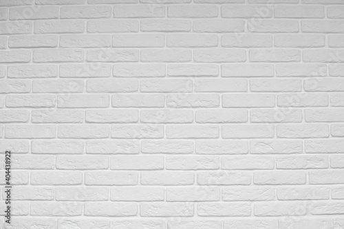 A white brick wall abstract background or texture, new and clean. for pattern background. wide panorama picture. High quality photo