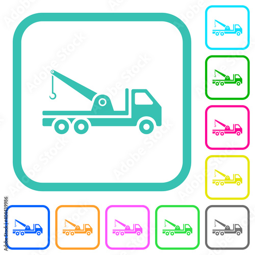 Crane truck vivid colored flat icons