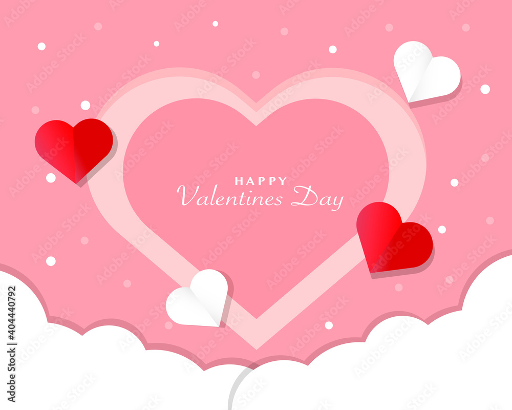 Valentine's Day Paper Style Vector