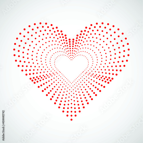 Logo Love . Symbol Heart Shape for your design. Dotted vector illustration.