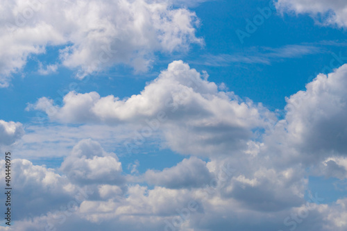 Blue sky and white clouds.