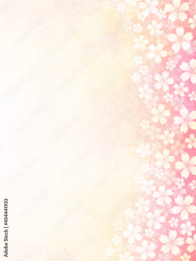 淡い桜のグラデーションがある和紙テクスチャーのイラスト no.03