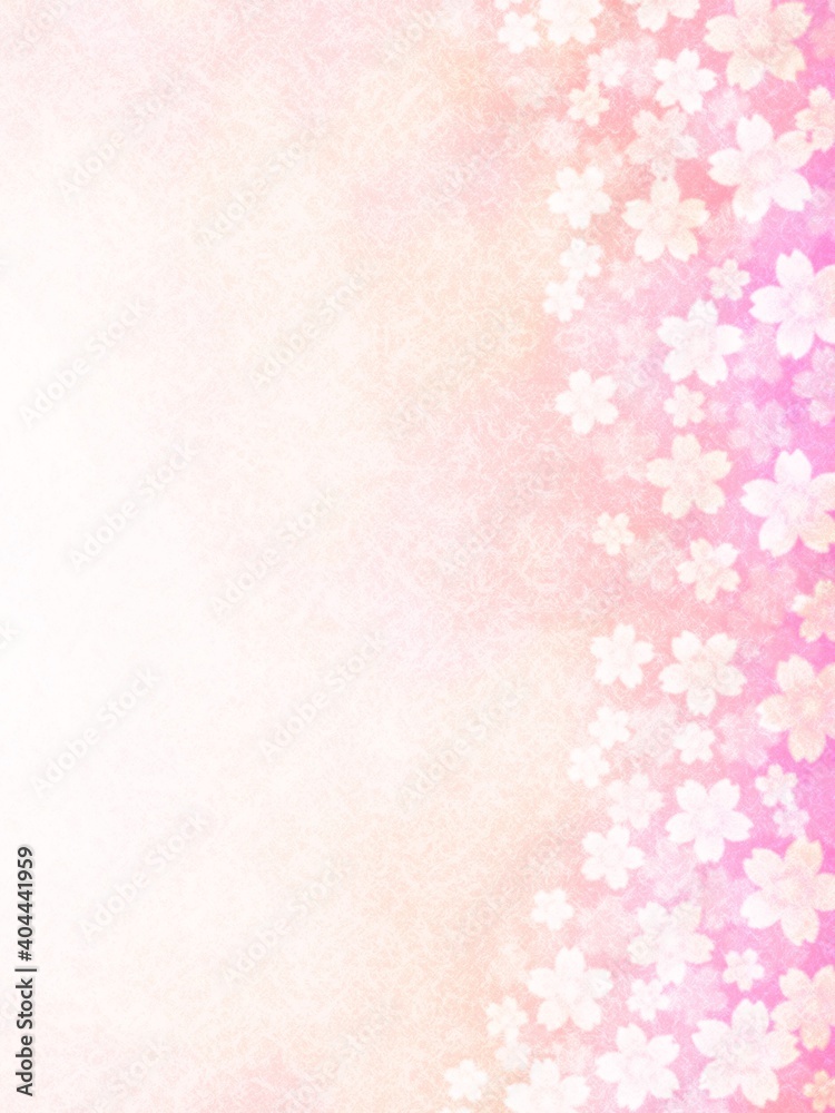 淡い桜のグラデーションがある和紙テクスチャーのイラスト no.02