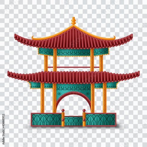 Beautiful Chinese. Traditional building. Creative template for greeting cards, banners, invitations