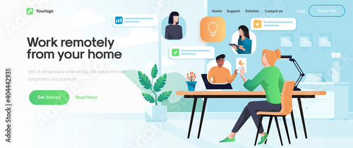 Flat Modern design Illustration of Work remotely