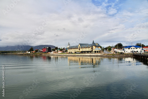 The promenade in the center of Puerto Natales, Chile