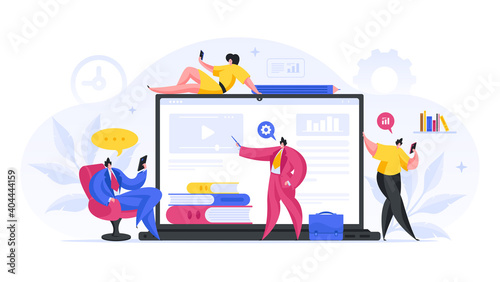 Wallpaper Mural Team web marketers analyze customize views training videos vector flat. Torontodigital.ca