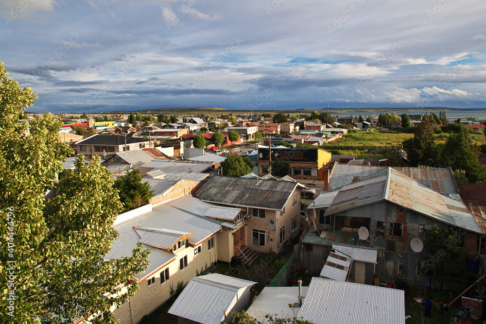 Panoramic view of Puerto Natales, Chile