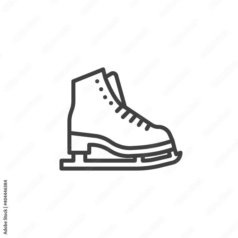 Skating shoe line icon. linear style sign for mobile concept and web design. Ice skate outline vector icon. Symbol, logo illustration. Vector graphics