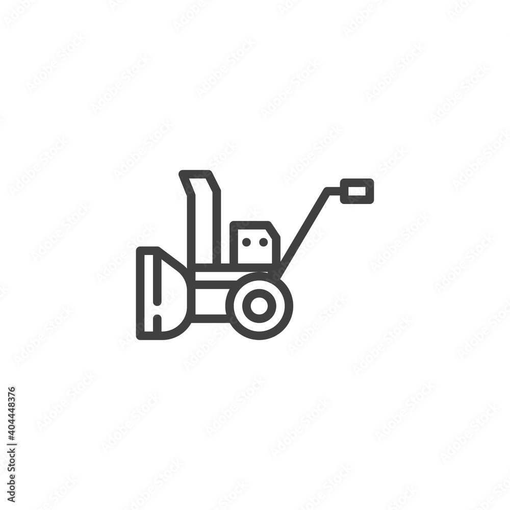 Snow blower line icon. linear style sign for mobile concept and web design. Snow removal machine outline vector icon. Symbol, logo illustration. Vector graphics Snow blower line icon. linear style sign for mobile concept and web design. Snow removal machine outline vector icon. Symbol, logo illustration. Vector graphics