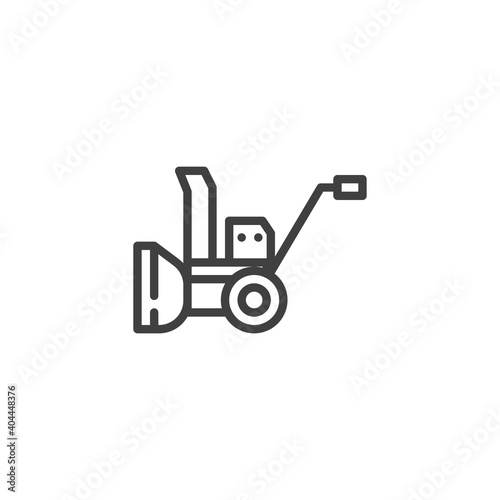 Snow blower line icon. linear style sign for mobile concept and web design. Snow removal machine outline vector icon. Symbol, logo illustration. Vector graphics