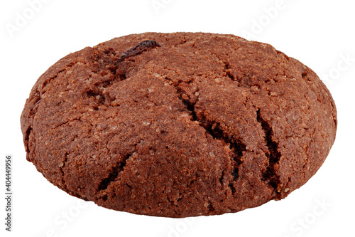 Chocolate chip cookie, isolated on white background, clipping path, full depth of field